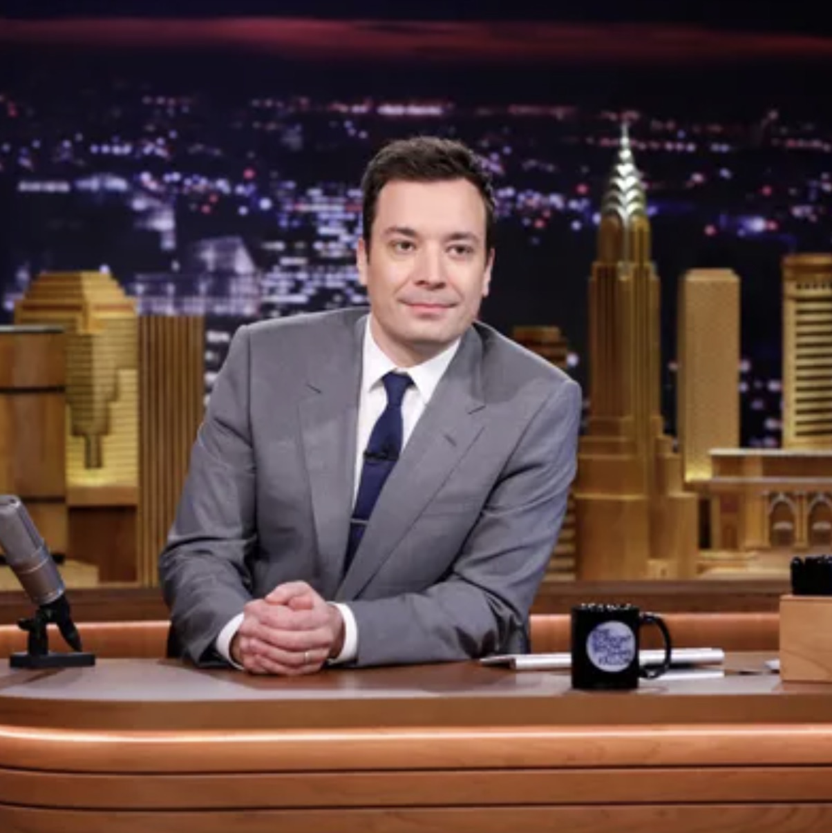 Jimmy Fallon hosting "The Tonight Show".